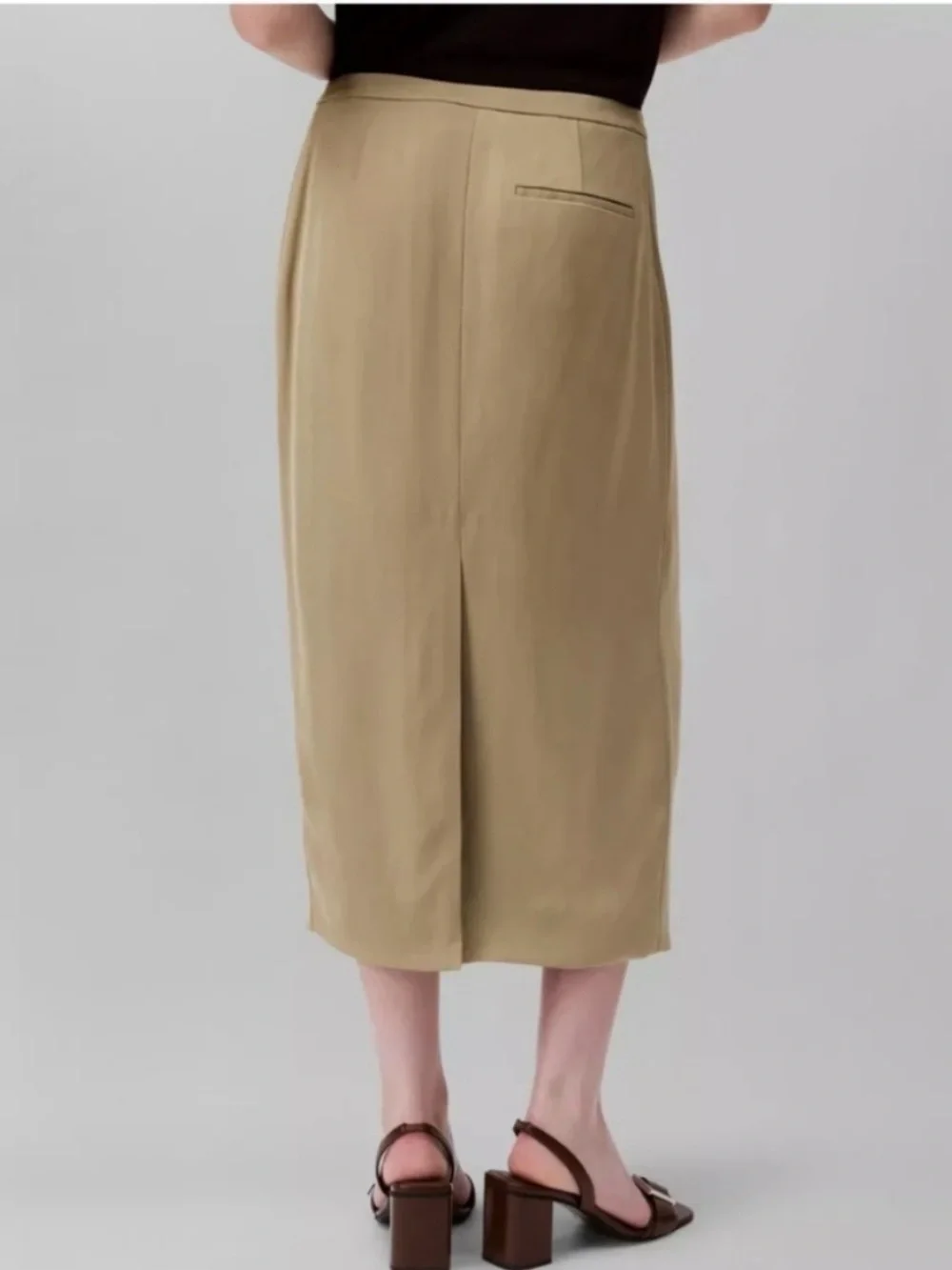 NWT Calvin Klein 1990s Style- Column Skirt Tan Neutral Minimalist Size 6
